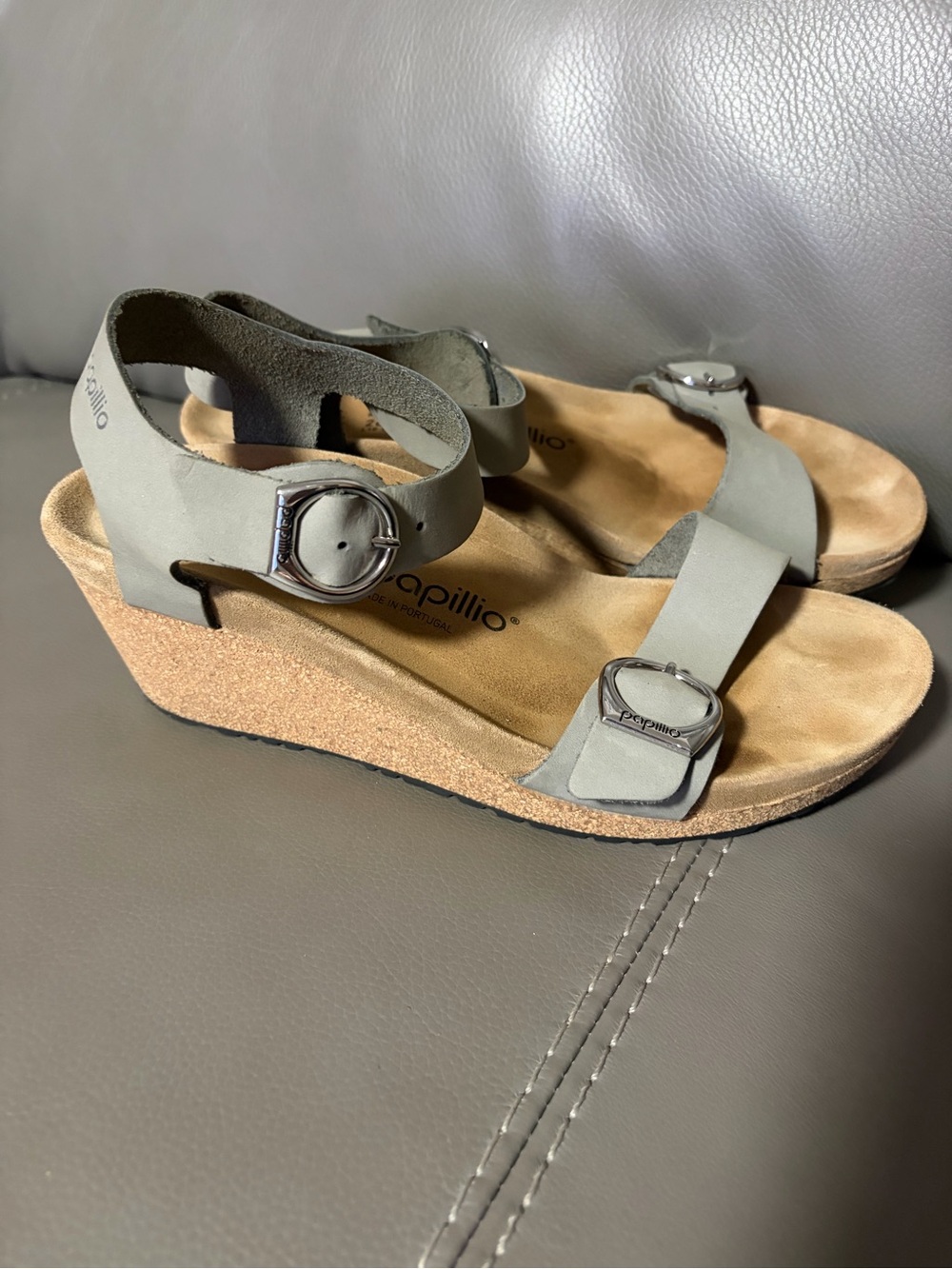BIRKENSTOCK PAPILLO Women’s Light Gray Wedge Sandal - Picture 3 of 6